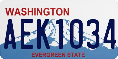 WA license plate AEK1034