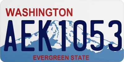 WA license plate AEK1053