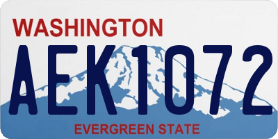 WA license plate AEK1072