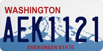 WA license plate AEK1121