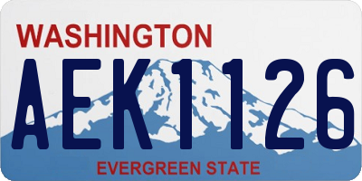WA license plate AEK1126