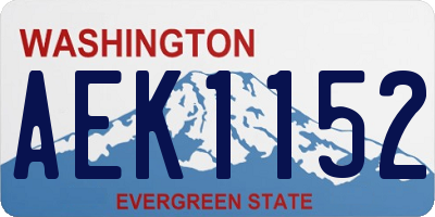 WA license plate AEK1152