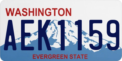 WA license plate AEK1159