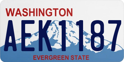 WA license plate AEK1187