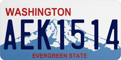 WA license plate AEK1514