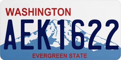 WA license plate AEK1622