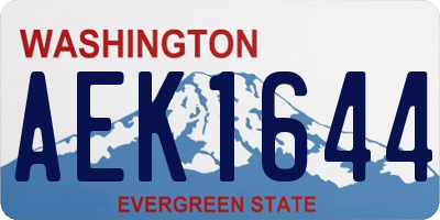 WA license plate AEK1644