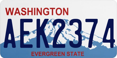 WA license plate AEK2374