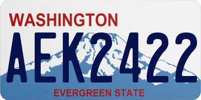 WA license plate AEK2422