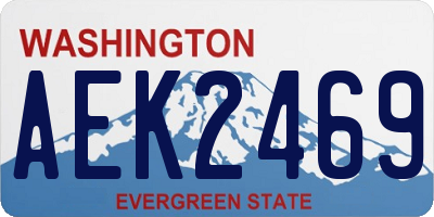WA license plate AEK2469