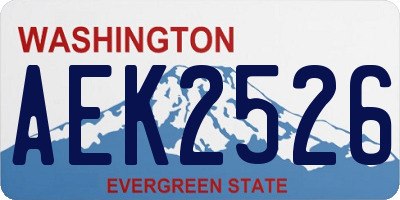 WA license plate AEK2526