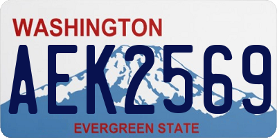 WA license plate AEK2569