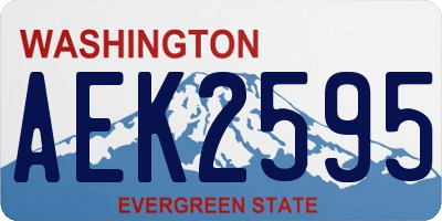 WA license plate AEK2595