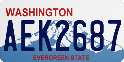 WA license plate AEK2687