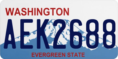 WA license plate AEK2688