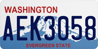 WA license plate AEK3058