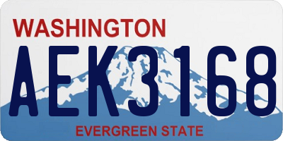WA license plate AEK3168