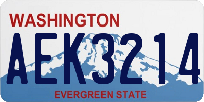WA license plate AEK3214