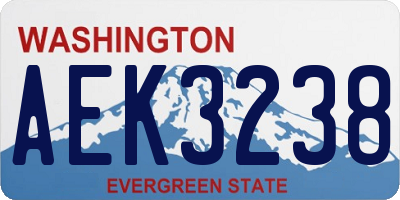 WA license plate AEK3238