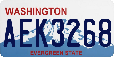 WA license plate AEK3268