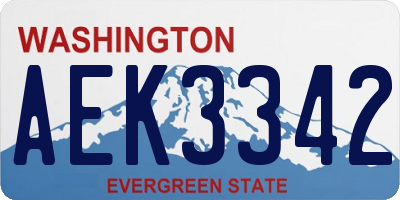 WA license plate AEK3342