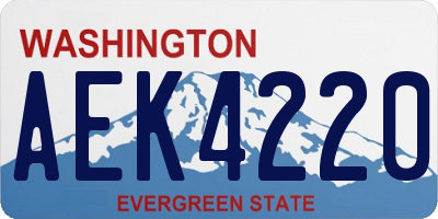 WA license plate AEK4220