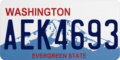 WA license plate AEK4693