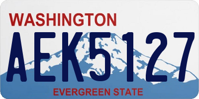 WA license plate AEK5127