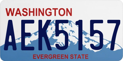 WA license plate AEK5157