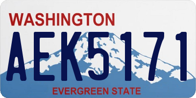 WA license plate AEK5171