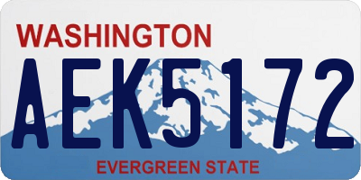 WA license plate AEK5172