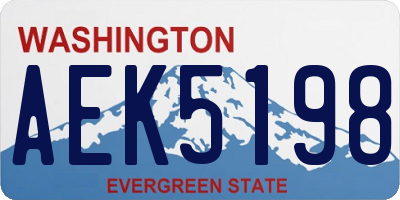 WA license plate AEK5198