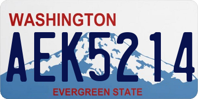 WA license plate AEK5214