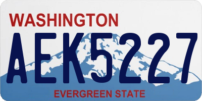 WA license plate AEK5227