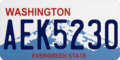 WA license plate AEK5230