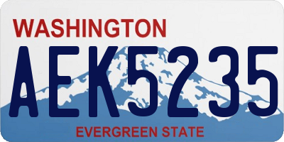 WA license plate AEK5235