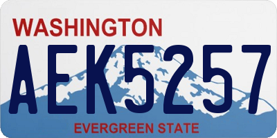 WA license plate AEK5257