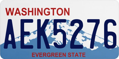 WA license plate AEK5276