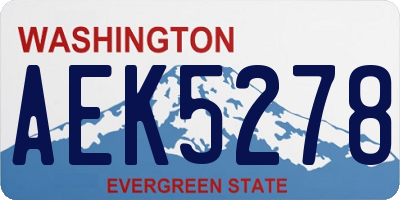 WA license plate AEK5278