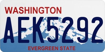 WA license plate AEK5292