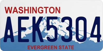 WA license plate AEK5304