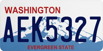 WA license plate AEK5327