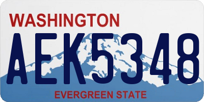 WA license plate AEK5348