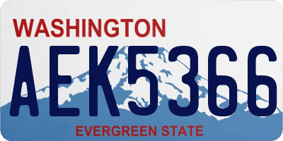 WA license plate AEK5366