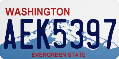 WA license plate AEK5397