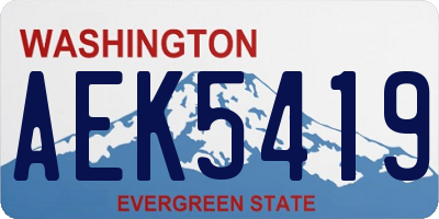 WA license plate AEK5419