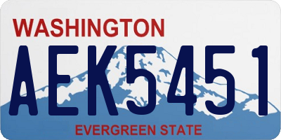 WA license plate AEK5451