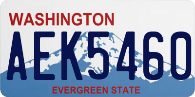 WA license plate AEK5460