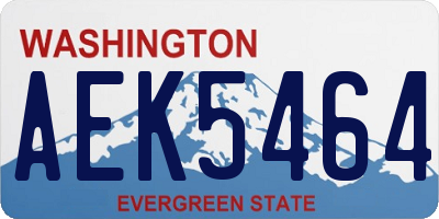 WA license plate AEK5464