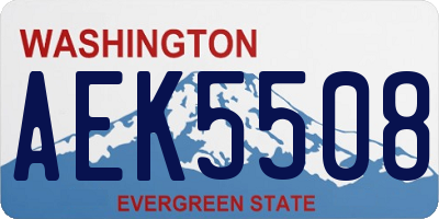 WA license plate AEK5508